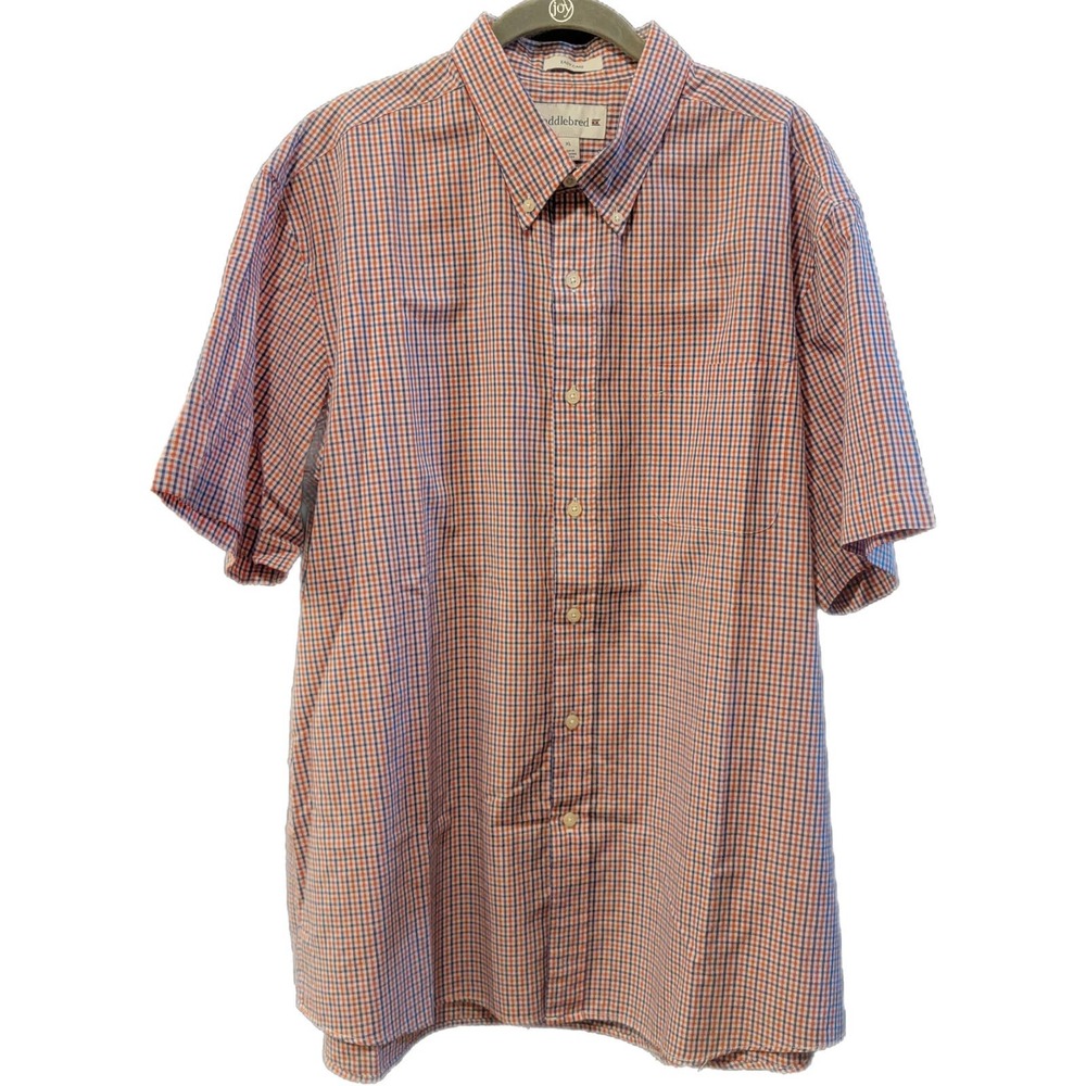 Saddlebred Short Sleeve Red White Blue Button Up Shirt XL NWOT